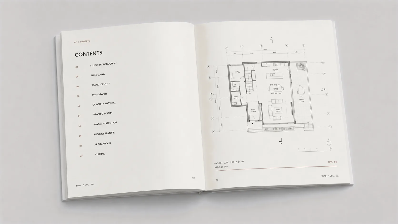 Mura, pages 2 and 3: contents