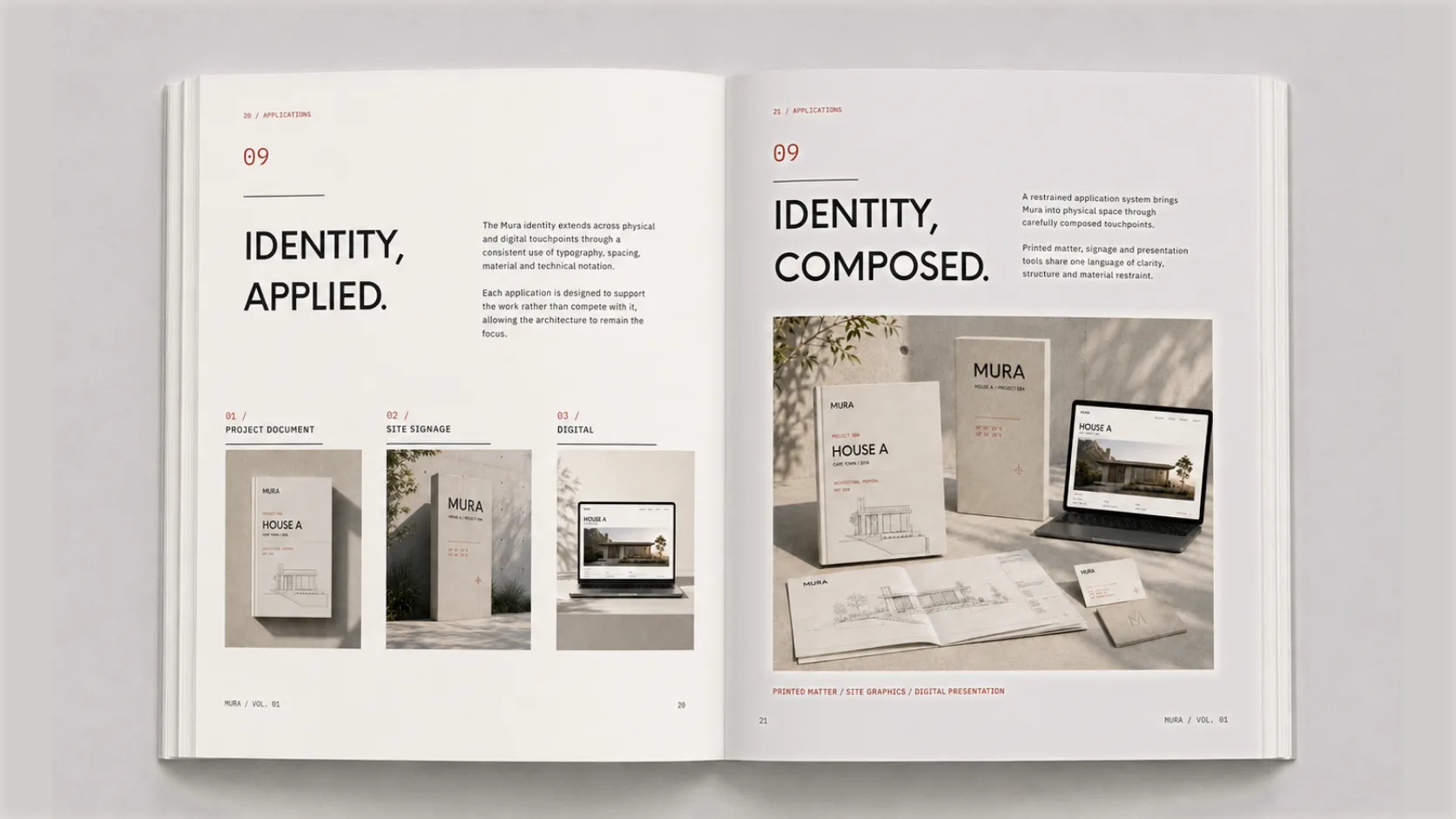 Mura, pages 20 and 21: applications
